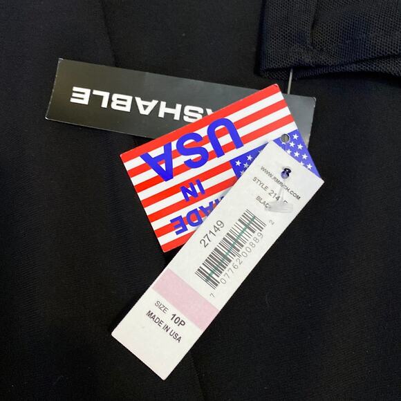 Ruffle Sheer Illusion Little Black Dress Classic Minimal 10 Luxury R&M Richards - Picture 4 of 10